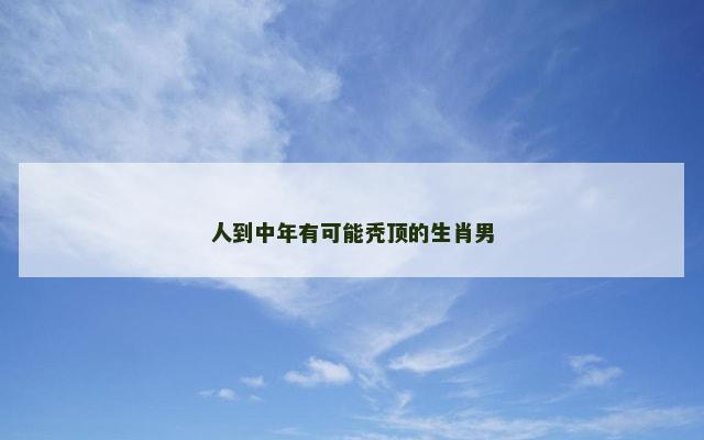 人到中年有可能秃顶的生肖男