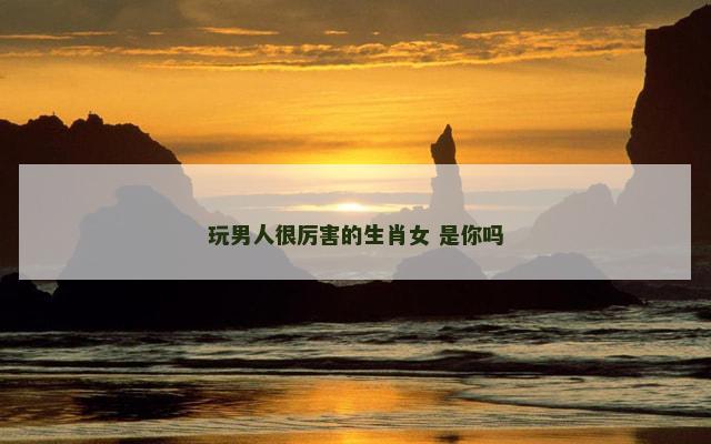 玩男人很厉害的生肖女 是你吗