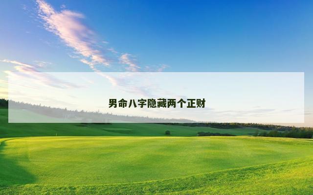 男命八字隐藏两个正财