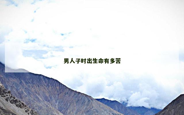 男人子时出生命有多苦