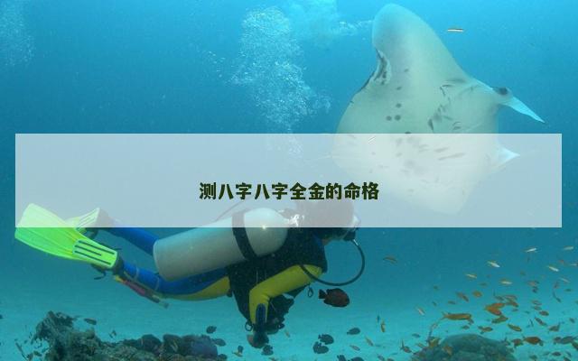 测八字八字全金的命格
