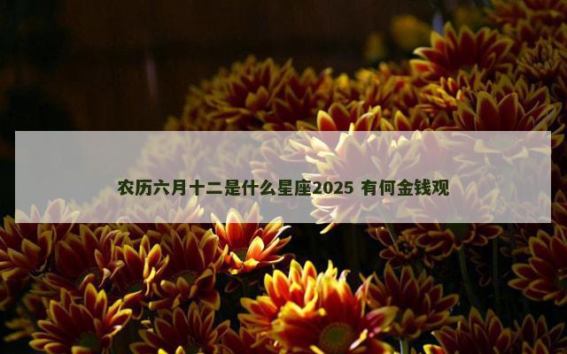 农历六月十二是什么星座2025 有何金钱观