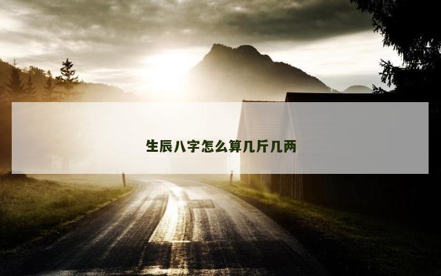 生辰八字怎么算几斤几两