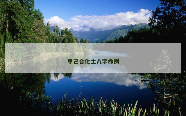 甲己合化土八字命例