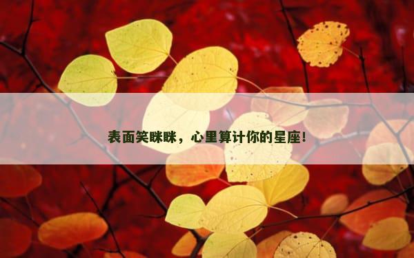 表面笑眯眯，心里算计你的星座！