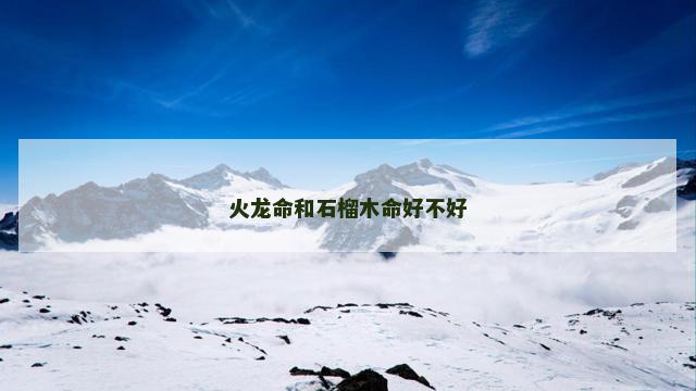 火龙命和石榴木命好不好