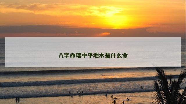 八字命理中平地木是什么命