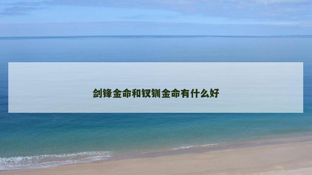 剑锋金命和钗钏金命有什么好