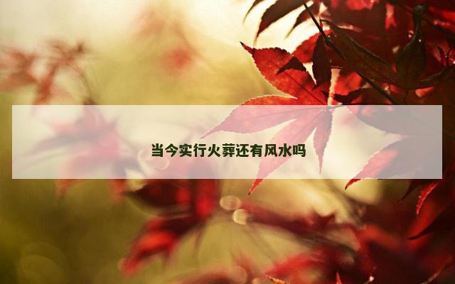 当今实行火葬还有风水吗
