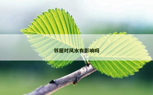 邻居对风水有影响吗