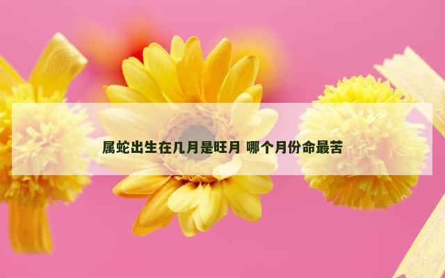 属蛇出生在几月是旺月 哪个月份命最苦