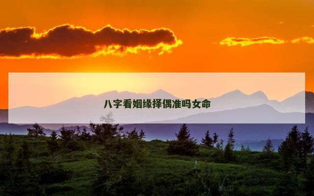 八字看姻缘择偶准吗女命