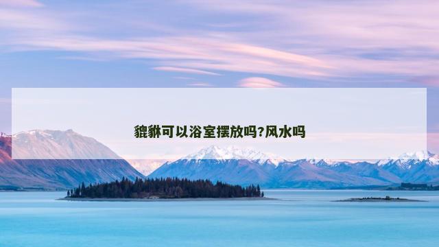 貔貅可以浴室摆放吗?风水吗