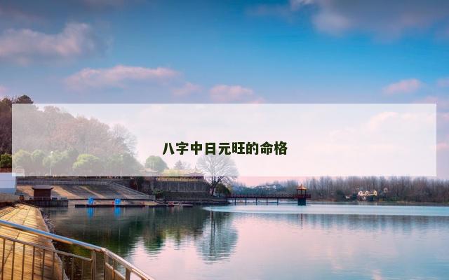 八字中日元旺的命格