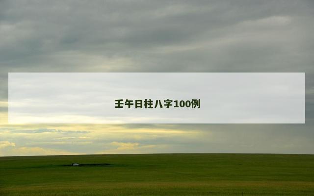 壬午日柱八字100例