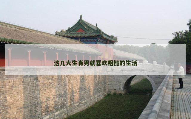 这几大生肖男就喜欢粗糙的生活