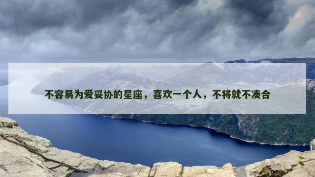 不容易为爱妥协的星座，喜欢一个人，不将就不凑合