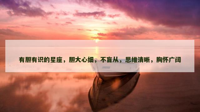 有胆有识的星座，胆大心细，不盲从，思维清晰，胸怀广阔
