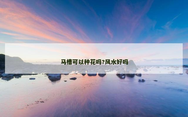 马槽可以种花吗?风水好吗