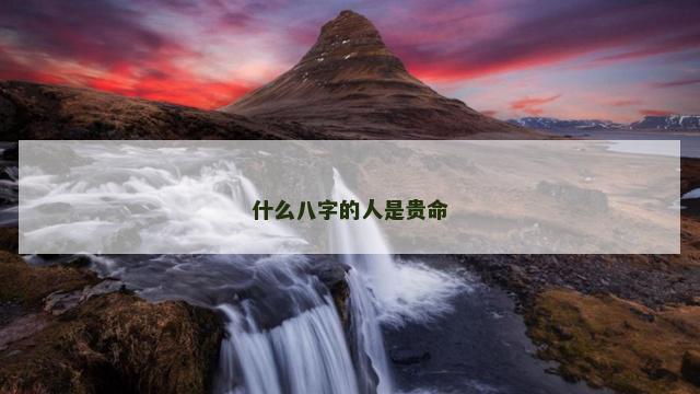 什么八字的人是贵命