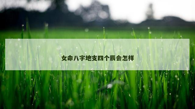 女命八字地支四个辰会怎样