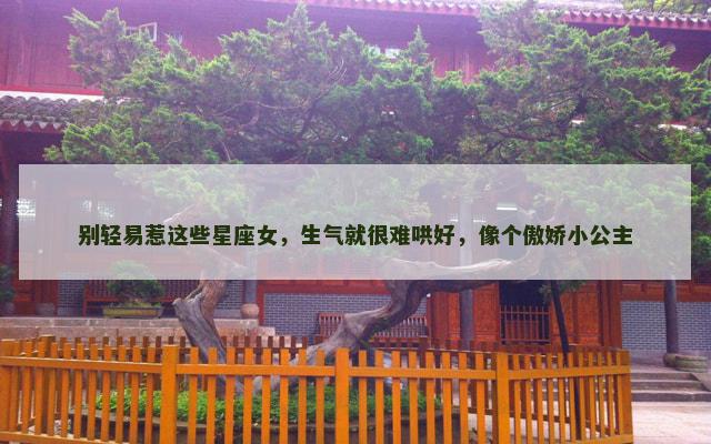 别轻易惹这些星座女，生气就很难哄好，像个傲娇小公主