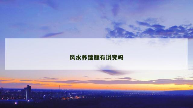 风水养锦鲤有讲究吗