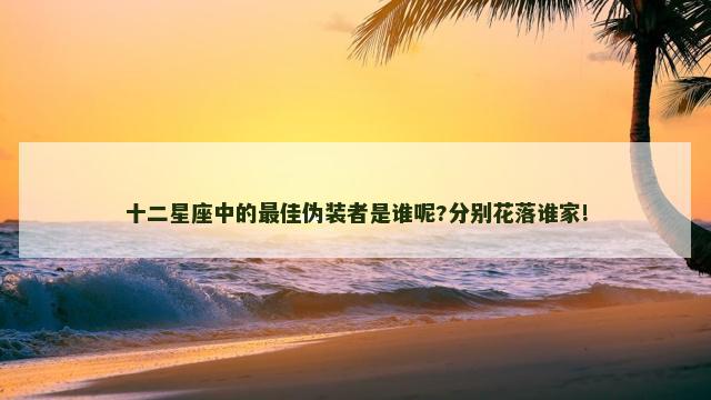 十二星座中的最佳伪装者是谁呢?分别花落谁家!