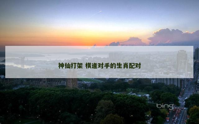 神仙打架 棋逢对手的生肖配对