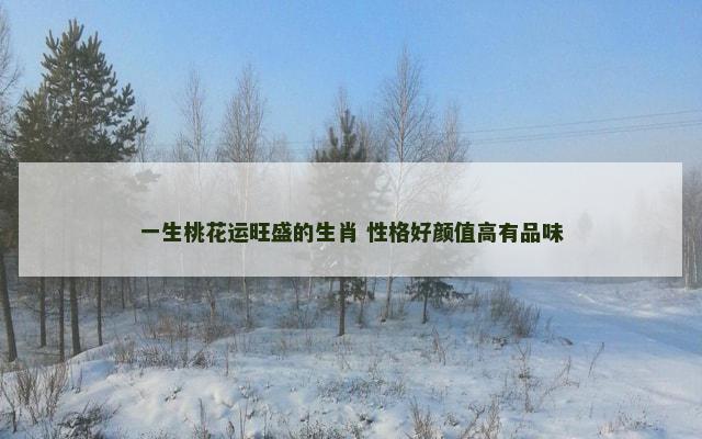 一生桃花运旺盛的生肖 性格好颜值高有品味