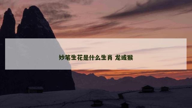 妙笔生花是什么生肖 龙或猴