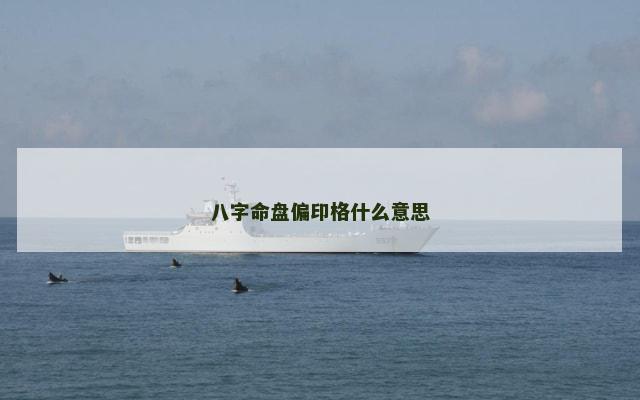 八字命盘偏印格什么意思