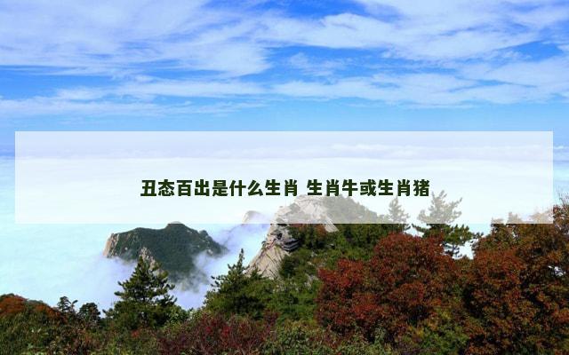 丑态百出是什么生肖 生肖牛或生肖猪