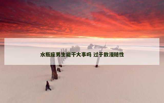 水瓶座男生能干大事吗 过于散漫随性
