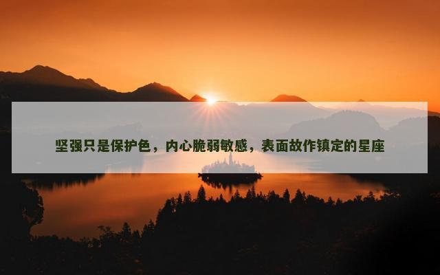 坚强只是保护色，内心脆弱敏感，表面故作镇定的星座