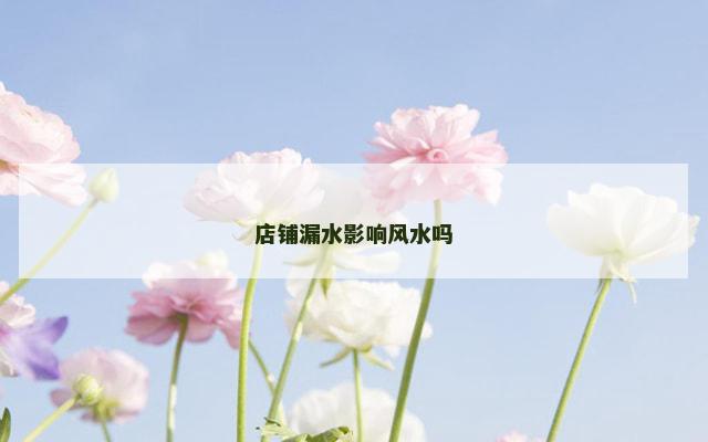 店铺漏水影响风水吗