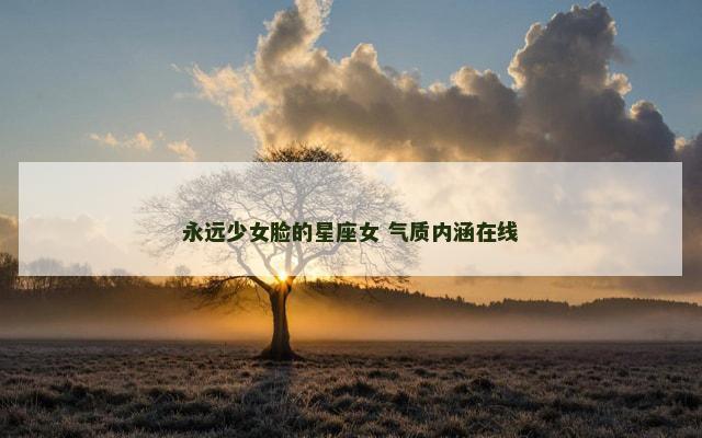 永远少女脸的星座女 气质内涵在线