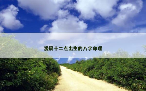 凌晨十二点出生的八字命理