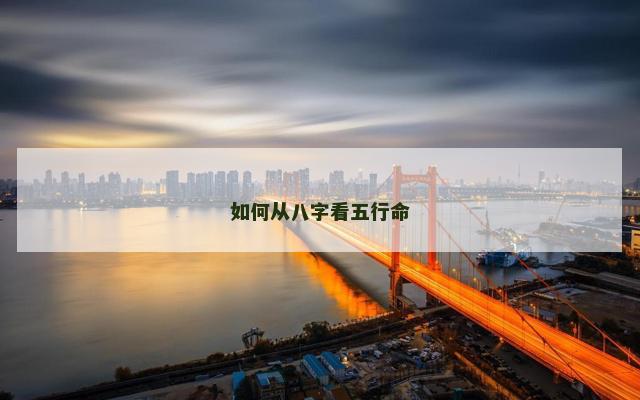 如何从八字看五行命