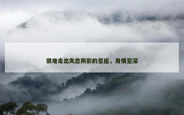 很难走出失恋阴影的星座，用情至深