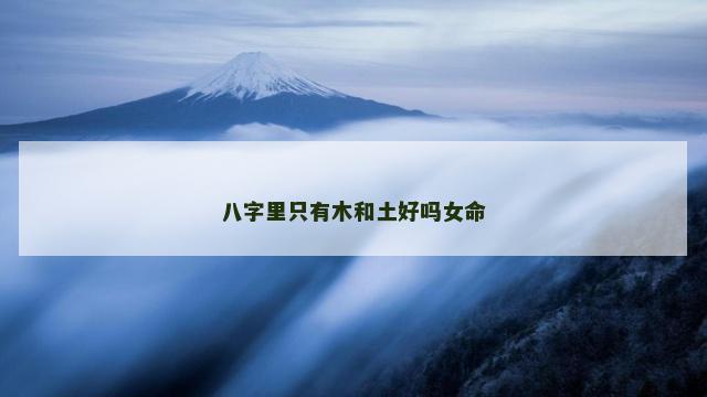 八字里只有木和土好吗女命