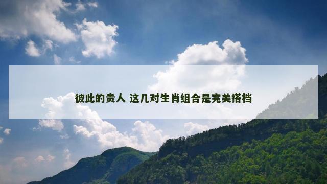 彼此的贵人 这几对生肖组合是完美搭档