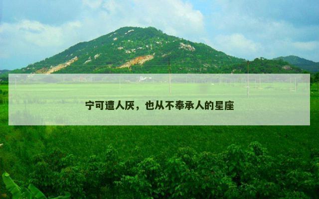 宁可遭人厌，也从不奉承人的星座