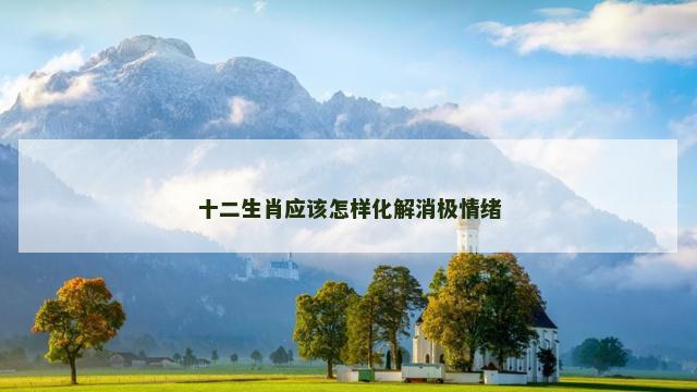 十二生肖应该怎样化解消极情绪