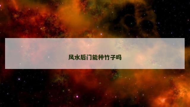 风水后门能种竹子吗