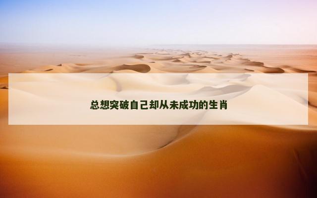 总想突破自己却从未成功的生肖