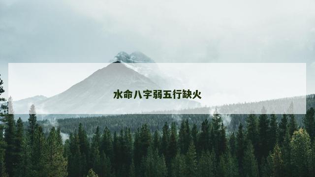 水命八字弱五行缺火