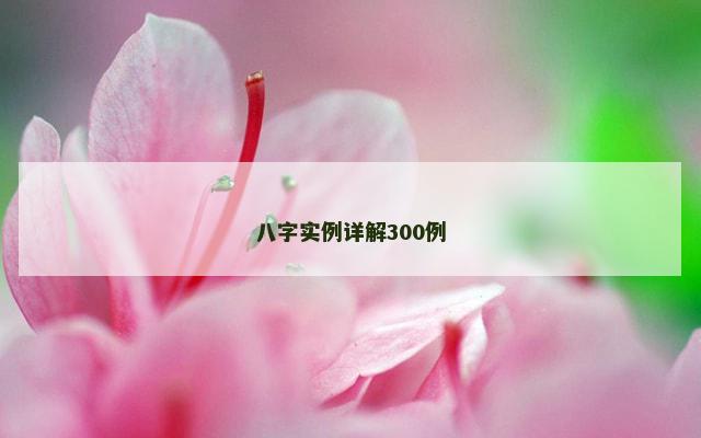 八字实例详解300例