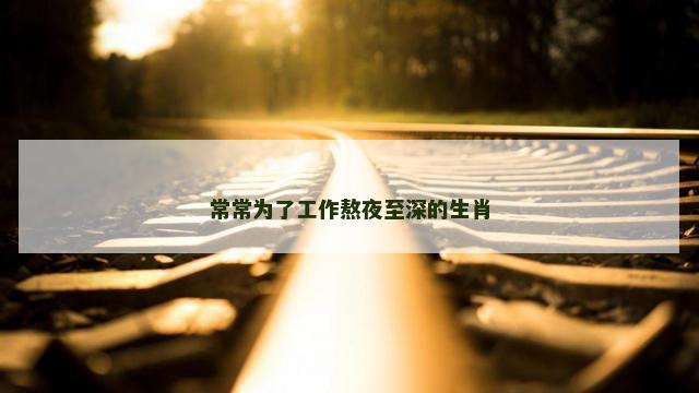 常常为了工作熬夜至深的生肖