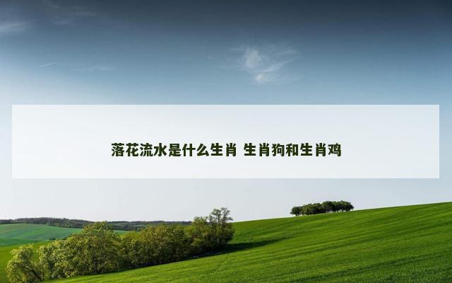 落花流水是什么生肖 生肖狗和生肖鸡